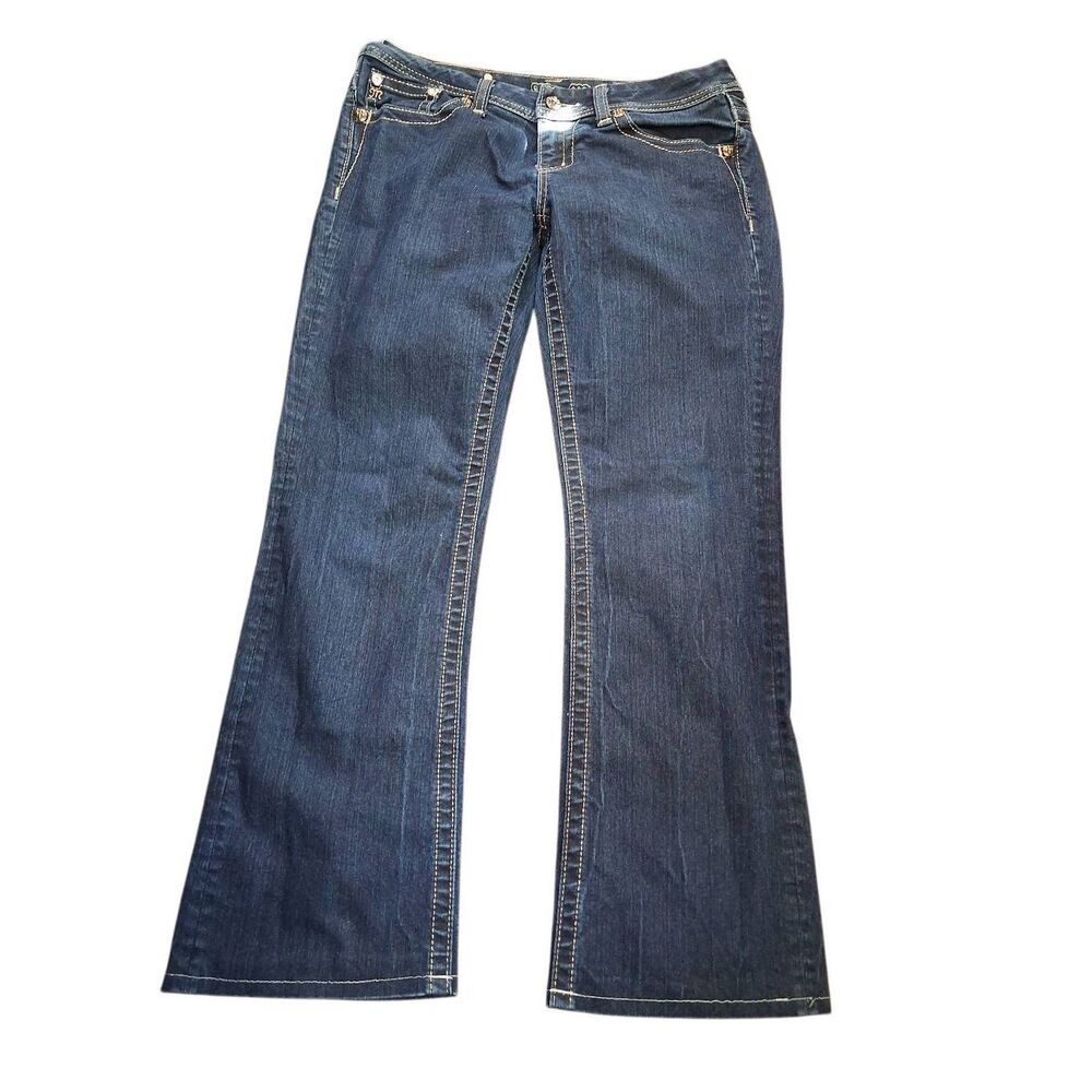 Miss me easy boot heavy bling 30 x 37 dark wash